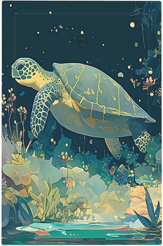 لوحة غطاء مفتاح الإضاءة Fantasy Sea World Sea Turtle Flower Plant 1 Gang No Device لوحات الحائط الكهربائية الفارغة لوحة الواجهة الزخرفية لديكور غرفة الأطفال والحضانة in Kuwait