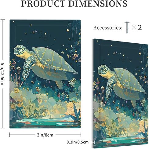 لوحة غطاء مفتاح الإضاءة Fantasy Sea World Sea Turtle Flower Plant 1 Gang No Device لوحات الحائط الكهربائية الفارغة لوحة الواجهة الزخرفية لديكور غرفة الأطفال والحضانة in Kuwait