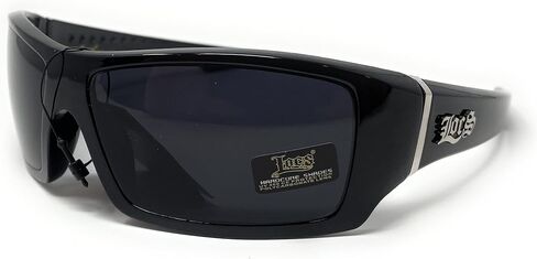 Locs Men's Rectangular Hardcore Wrap 63mm Sunglasses (Matte Black Rubberized Finished) in Kuwait