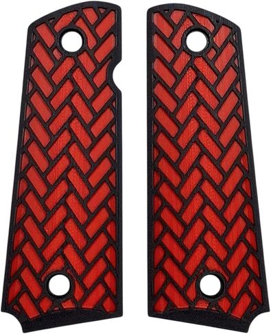 Red & Black Weave Printed Full Size 1911 Grips in Saudi Arabia