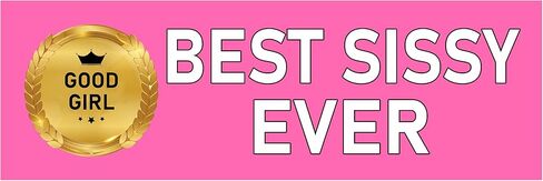 أفضل ملصق Sissy Ever ملصق 3x9 Fun Certified Gold Award Good Girl Gag Joke Prank Sissy ملصقات in Kuwait