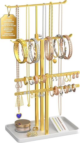Tree Jewelry Organizer by SoCal - Jewelry Tree Earring Organizer and Necklace Holder - Jewelry Stand, Earring Holder Organizer, Necklace Organizer Bracelet Holder - Jewelry Holder and Jewelry Display in Saudi Arabia