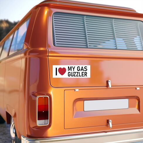 ملصق I Love My Gas Guzzler مقاس كبير 3x9 ملصقات مضادة للمركبات الكهربائية in Saudi Arabia