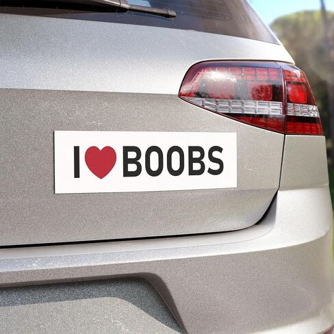 I Love Boobs Sticker Large 3x9 Heart Tits Women Stickers in Saudi Arabia