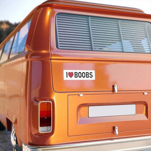 I Love Boobs Sticker Large 3x9 Heart Tits Women Stickers in Saudi Arabia