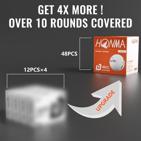 Honma 48 قطعة من كرات الجولف السائبة، أقصى مسافة وطيران مستقيم منخفض الدوران مع غطاء متين، مثالية للمبتدئين واللاعبين اليومي in Kuwait