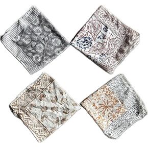 100% Hand Printed Cotton Bandana For Women - Premium Quality Hand Block Bandanas - Unique Pink Paisley Design Scarf, Premium Kerchiefs, Bandanas For Men and Women in Kuwait