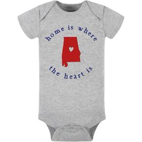 Home is Where the Heart Is Alabama Baby بدلة أطفال - بدلة أطفال من القطن الناعم بأكمام قصيرة in Kuwait