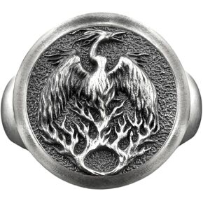 خاتم Fire Birt Phoenix in Flames الدائري الفضي المطلي بالذهب، مجوهرات أسطورية Handamde مع طيور العنقاء، أفضل هدية عيد ميلاد Idiea in Saudi Arabia