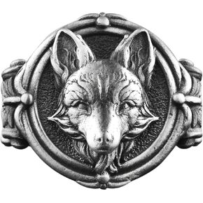 Fox Portrait Engraved 925K Silver Signet Men Ring, Handmade Animal Fox Men Ring for Boyfriend, Good Luck Jewelry for Husband, Birthday Gift in Saudi Arabia