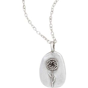 LISA LEONARD DESIGNS Pewter Birth Flower Pendant Necklace Minimalist Jewelry Necklaces For Women Gift For Her Dainty Necklaces in Saudi Arabia