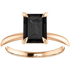 1CT-3CT Emerald Cut Black Diamond Engagement Ring Solitaire Black Onyx Anniversary Ring for Women Promise Gifts for Her 925 Silver/10K/14K/18K Gold in Kuwait