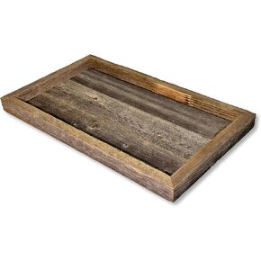 Rustic Revival | Farmhouse Decorative Serving Tray – Authentic Weathered Wood Rustic Accent for Home Decoration, Weddings, and Parties – Real Wood Handmade Tray (12" L x 7" W x 1.25" T) Small in Saudi Arabia