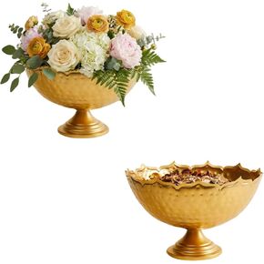 Handcrafted Metal Decorative Vase 9 Inch | Premium Table Centerpiece Flower Holder for Home Decor Set of 2 in Saudi Arabia