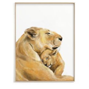 طباعة فنية لأسد وشبل، بيبي أسد كينج، هدية للأم، ديكور حضانة سفاري محايد للجنسين، فن حيوانات حديقة الحيوان، زوجة مشغولة ماما بوس، غير مؤطرة، موقعة من الفنان (8x10 بوصة) in Kuwait