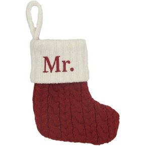 St. Nicholas Square Mini 8-inches Cable Knit Monogram Stocking - Mr. (Mr.) in Saudi Arabia