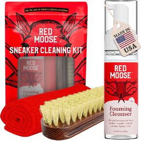 Suede and Nubuck Cleaner Kit - 5pc Shoe Cleaning Set - Water & Stain Protector, Brushes - Red Moose in Kuwait