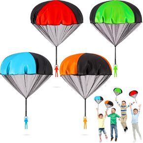 ألعاب باراشوت خالية من التشابك للأطفال (4 عبوات) - لعبة الطيران في الهواء الطلق وهدية العلوم الجذعية للأولاد والبنات من سن 3 إلى 12 عامًا - شخصيات رجالية من الجيش من النايلون المقاوم للتمزق - حشوات سلة عيد الفصح in Kuwait