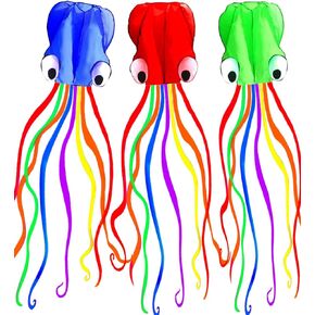 Hengda Kite Soft Octopus Kite Series, Beautiful Kite with Long Colorful Tail for Kids and Adults, Easy to Fly Beach Kites, Excellent Outdoor Games and Activity Toys, Suitable for Beginners. in Kuwait