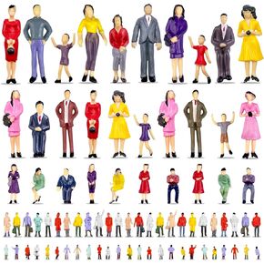 XIPEGPA 80PCS People Figurines Mini Trains Architectural 1:25 1:30 1:50 1:87 1:150 Scale Painted Figures Plastic Small Dollhouse People Standing and Seat in Kuwait