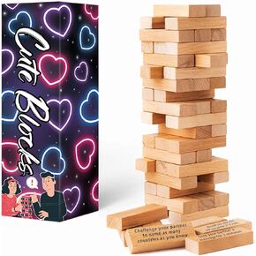 54Pcs Lust Tower – A Bold, Flirty Twist on The Lust Tower for Daring Adults, Valentine Tumbling Tower Stacking Blocks, Date Night Party Game in Saudi Arabia