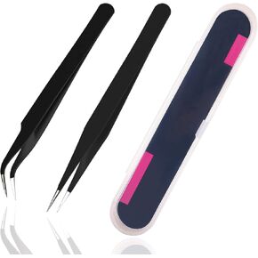 2 Pieces Sticker Tweezers, Cute Craft Tweezers for Stickers, Scrapbooking, Vinyl, Lashes, Electronics, Purple in Saudi Arabia