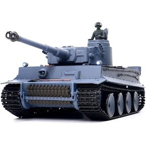 1/16 مقياس German Tiger I RC Tank 3818 7.0 RTR 2.4 جيجا هرتز دبابة عسكرية للتحكم عن بعد مع برج دوار 340 درجة، دخان، صوت، ضوء، إطلاق نار BB والقتال بالأشعة تحت الحمراء (الإصدار الاحترافي) in Kuwait