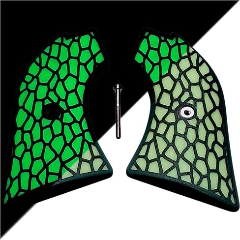 Glow in The Dark & Black Reptile Printed Heritage Rough Rider Grips in Saudi Arabia
