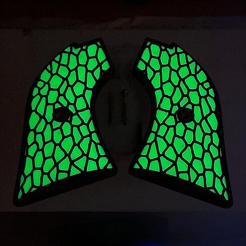 Glow in The Dark & Black Reptile Printed Heritage Rough Rider Grips in Saudi Arabia
