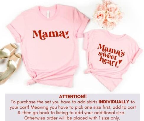 Mama Little Sweetheart Mommy and Me Valentine Shirts, Cute Matching Valentines Outfits Mom Daughter Son, Valentine's Day Gifts for Mom, Mother Baby Matching Outfits V-Day. Multicolor in Saudi Arabia