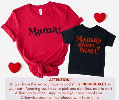 Mama Little Sweetheart Mommy and Me Valentine Shirts, Cute Matching Valentines Outfits Mom Daughter Son, Valentine's Day Gifts for Mom, Mother Baby Matching Outfits V-Day. Multicolor in Saudi Arabia
