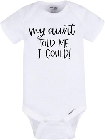 Aunt Told Me I Can Baby Bodysuit - قطعة واحدة للرضع مقتبسة بشكل لطيف، ملابس أطفال للجنسين، هدية العمة المضحكة لحديثي الولادة in Kuwait