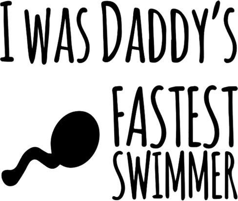 بدلة أطفال مضحكة - بدلة أطفال حديثي الولادة "I Was Daddy's Fastest Swimmer"، ملابس أطفال بأكمام قصيرة in Kuwait