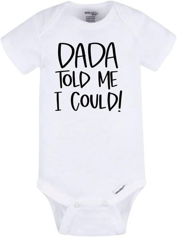 بدلة قطعة واحدة للأطفال من Dada Told Me I Can Baby - قطعة واحدة للرضع مقتبسة بشكل لطيف، ملابس أطفال للجنسين، هدية مضحكة للأب لحديثي الولادة in Kuwait