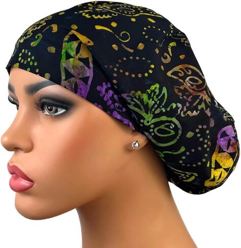 قبعة التنظيف الجراحية، قبعة الممرضات Euro Scrub، قبعات DK Scrub، Krewe Royal Batik in Kuwait