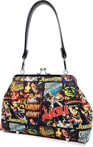 Creature from the Lagoon Horror Kisslock Purse - Dracula, Frankenstein, Mummy Crossbody Bag in Saudi Arabia