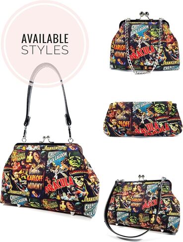 Creature from the Lagoon Horror Kisslock Purse - Dracula, Frankenstein, Mummy Crossbody Bag in Saudi Arabia