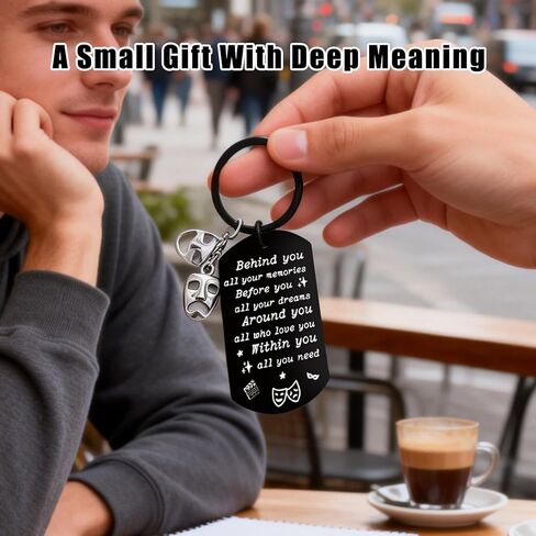 oflydesigns هدايا المسرح الموسيقي للفتيات المراهقات والأولاد، سلسلة مفاتيح المسرح للممثلين، وفناني الأداء، والمديرين، والمعلمين، وحلقة مفاتيح قناع الدراما المأساوية لمحبي المسرح، والتخرج وهدية عيد الميلاد in Saudi Arabia