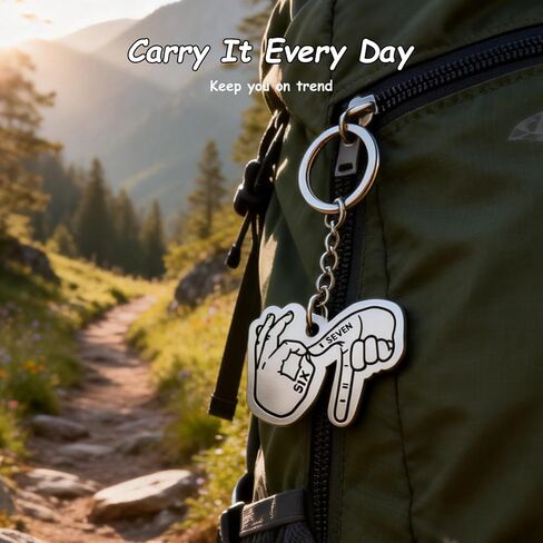 OFlyDesigns 6-7 Meme Keychain, Stainless Steel Keychain for Backpack, Car Mirror, Bag Accessory, Funny Internet Meme Keyring, Gift for Gamers, Birthday, Christmas, & Meme Lovers in Saudi Arabia