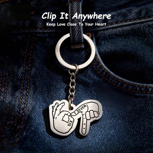 OFlyDesigns 6-7 Meme Keychain, Stainless Steel Keychain for Backpack, Car Mirror, Bag Accessory, Funny Internet Meme Keyring, Gift for Gamers, Birthday, Christmas, & Meme Lovers in Saudi Arabia