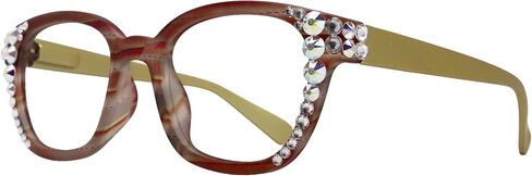 NY FIFTH AVENUE Jazmine, (Bling) (Blue Light Glasses) Women Reading Glasses with Clear and AB European Crystals in Saudi Arabia