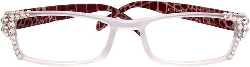 NY FIFTH AVENUE Xena, (Bling) Women Reading Glasses W (Clear AB) European Crystals (Frosted Clear, Red) in Saudi Arabia