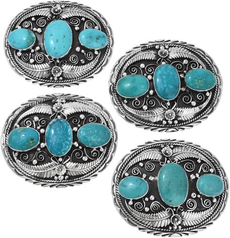 حزام Alltribes كبير من Navajo الفيروزي الاسترليني بإبزيم ثلاثة أحجار وتصميم فضي مطروق 0558 in Kuwait
