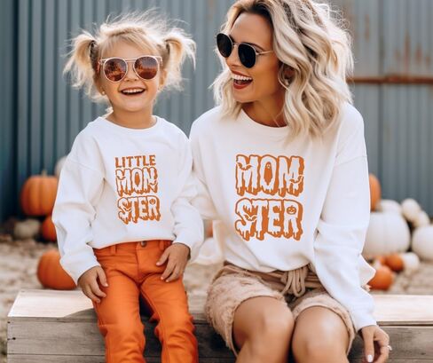 Dadcula Momster Little Monster Halloween Sweatshirts for Family, Mom, Dad, Brother, Sister Halloween Matching Outfits, Trick or Treat Family Matching Halloween Sweatshirts For Halloween Party. BUBBL1 in Saudi Arabia