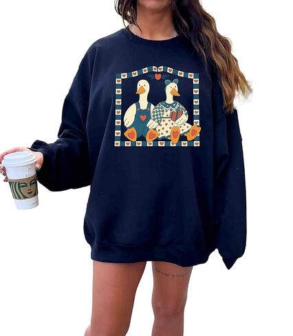Vintage Goose Sweatshirt, Country Farmhouse Duck Shirt, 90s Retro Goose Couple Sweatshirt, Cottagore Animals Cute Cozy Pullover in Saudi Arabia