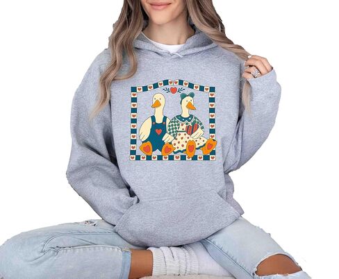 Vintage Goose Sweatshirt, Country Farmhouse Duck Shirt, 90s Retro Goose Couple Sweatshirt, Cottagore Animals Cute Cozy Pullover in Saudi Arabia