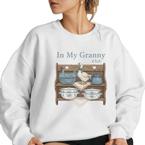 In My Granny Era Sweatshirt, Vintage Goose Kitchen Shelf Sweatshirt, Retro Grandma Core Hoodie in Saudi Arabia