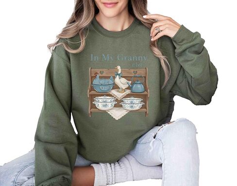 In My Granny Era Sweatshirt, Vintage Goose Kitchen Shelf Sweatshirt, Retro Grandma Core Hoodie in Saudi Arabia
