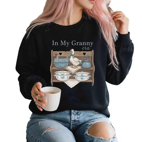 In My Granny Era Sweatshirt, Vintage Goose Kitchen Shelf Sweatshirt, Retro Grandma Core Hoodie in Saudi Arabia