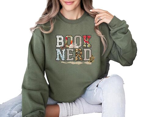 Return to Library Sweatshirt Women Vintage Book Lovers Shirt Graphic Crewneck Reader Librarian Teacher Pullover Top in Saudi Arabia